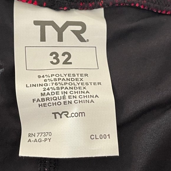 TYR Durafast Lite ILLUME Allover Jammer Men Swim Black Red Size 32 - $54 - Picture 5 of 7